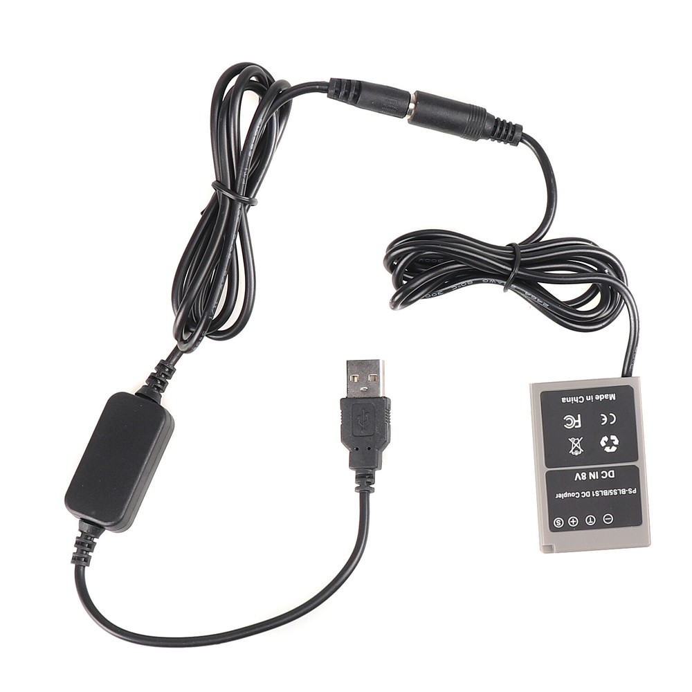 BLS-1 BLS-5 Dummy Battery DC Coupler+USB Cable for Olympus E-PL8 EPL-9 E-M10