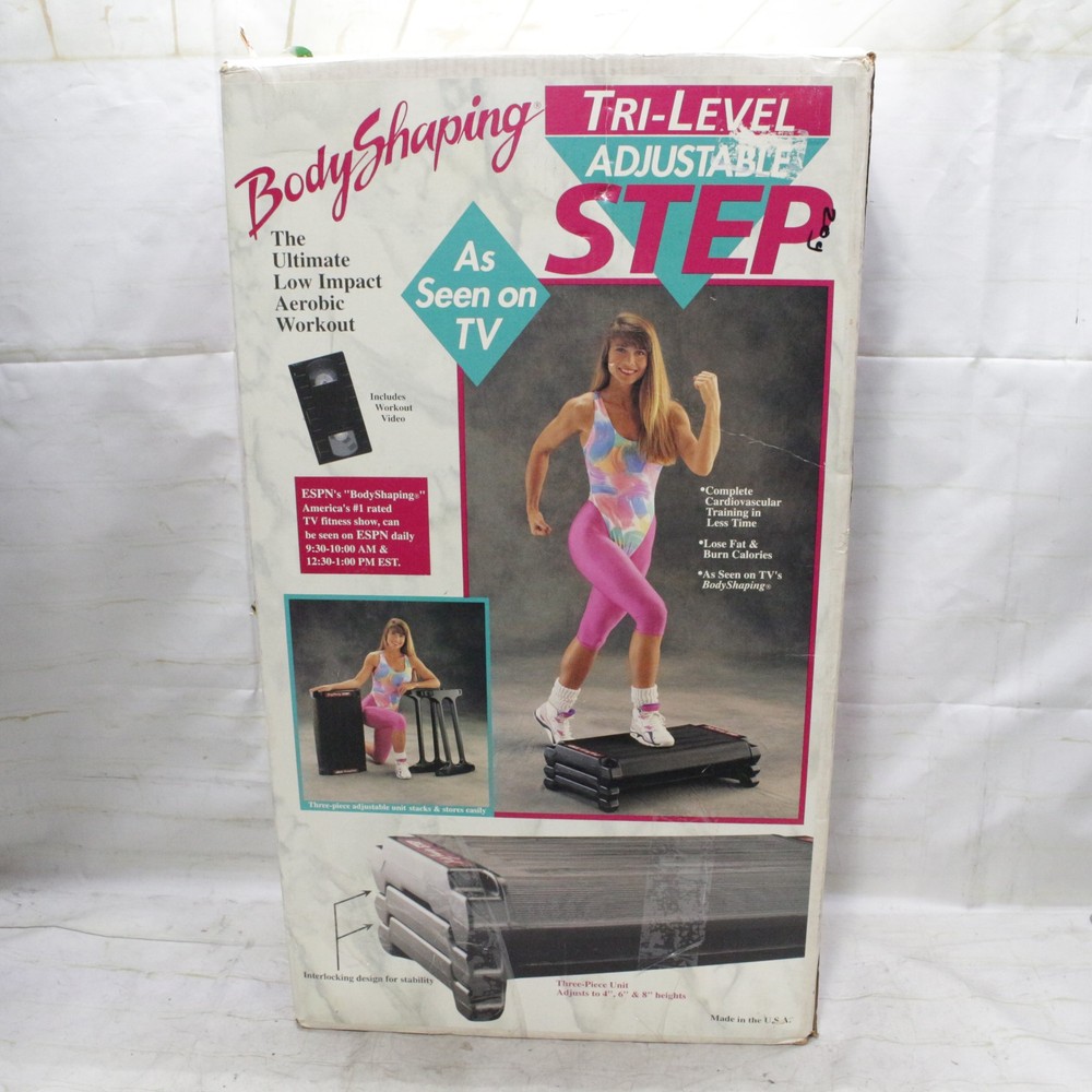 Step Exercise Aerobics Exercise Stepper Body Adjustable Step USA Made No VHS