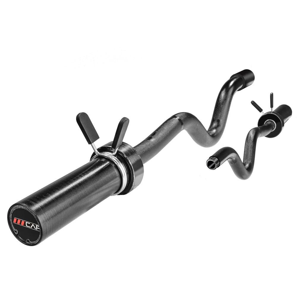 2-Piece Olympic Curl Bar with Collars, Black
