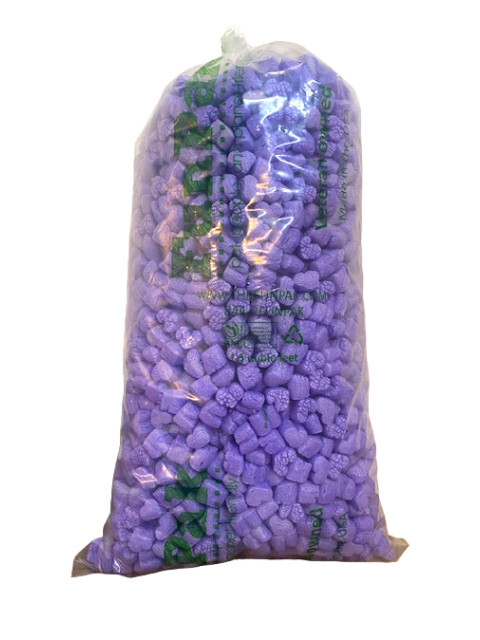FunPak Packing Peanuts Purple Hearts 1.5 cu ft Compostable Biodegradable