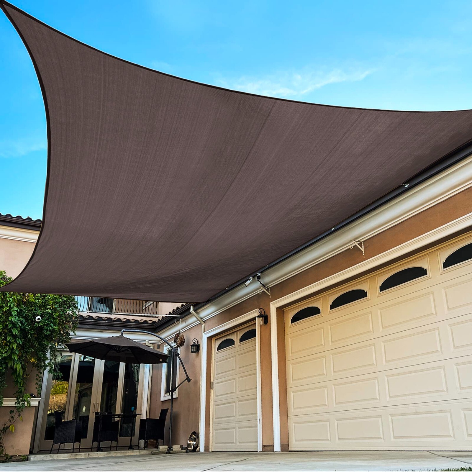 Rectangle/Square Sun Shade Sail Canopy, Patio Shade Cloth Outdoor Cover