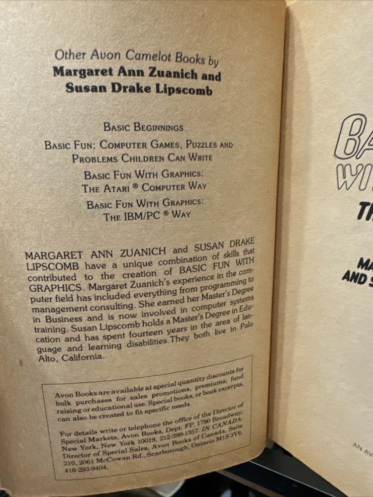 Basic Fun With Graphics The Apple Computer Way Vintage Programs 1983 Avon