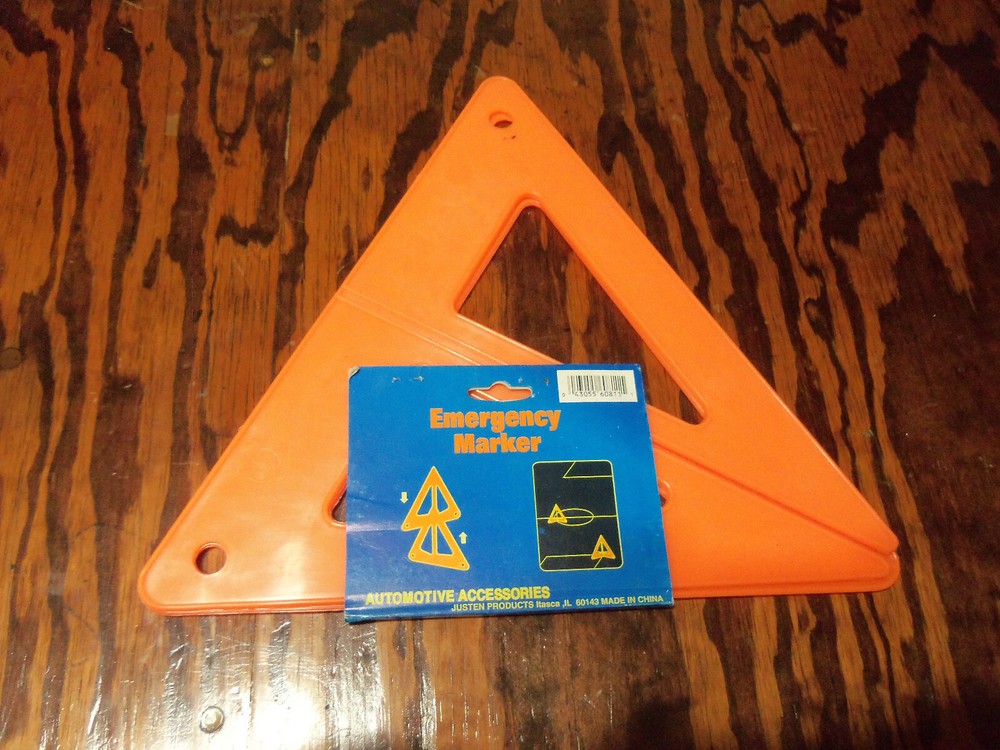 2pc Auto Mac Foldable Breakdown Emergency Marker Auto Warning Triangle Pyramid