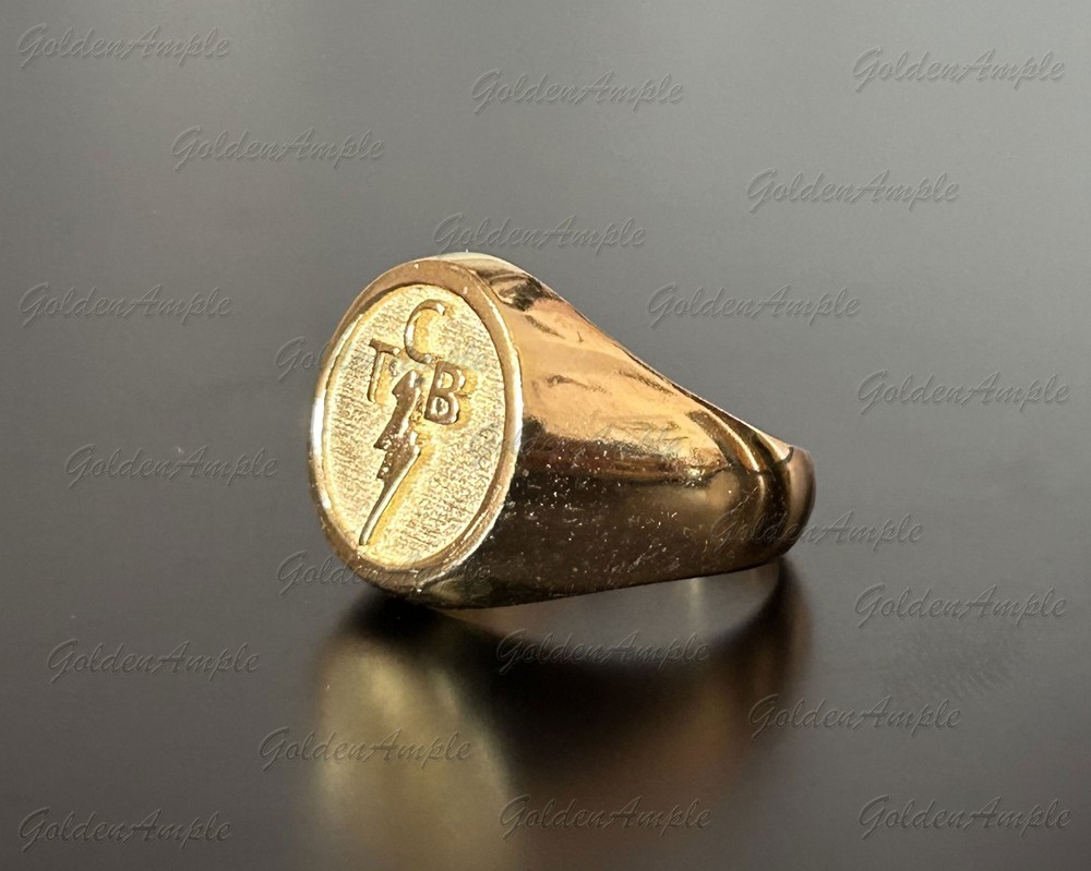 tcb elvis ring, Solid Brass Ring, TCB logo Ring, Signet Ring, Jewelry