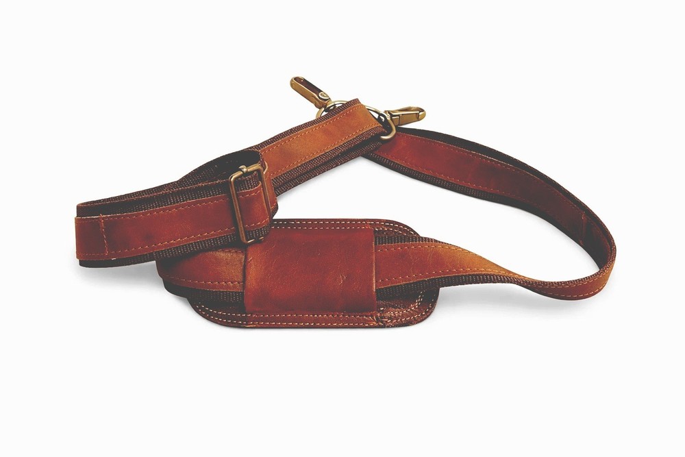 Leather Adjustable Padded Replacement Shoulder Strap with Metal Swivel Hooks