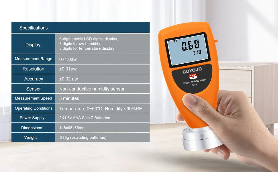 Smart Bluetooth Water Activity Meter Tester for Jerky & Dried Fruit