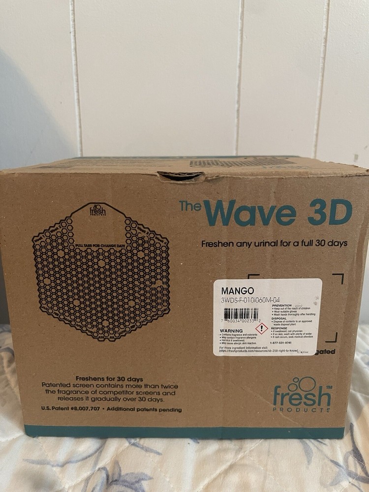 FRESH PRODUCTS Wave 3D Urinal Deodorizer Screen Orange Mango 10 Screens