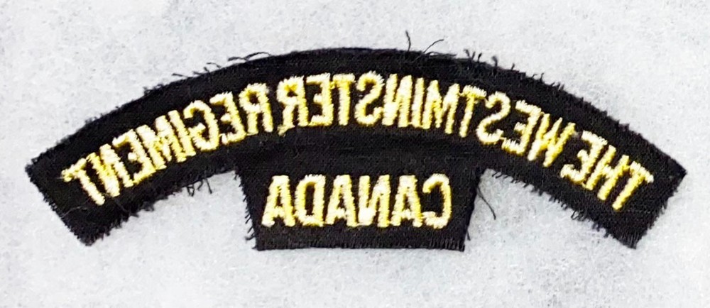 The Royal Westminster Regiment Canada Title / Patch Variant