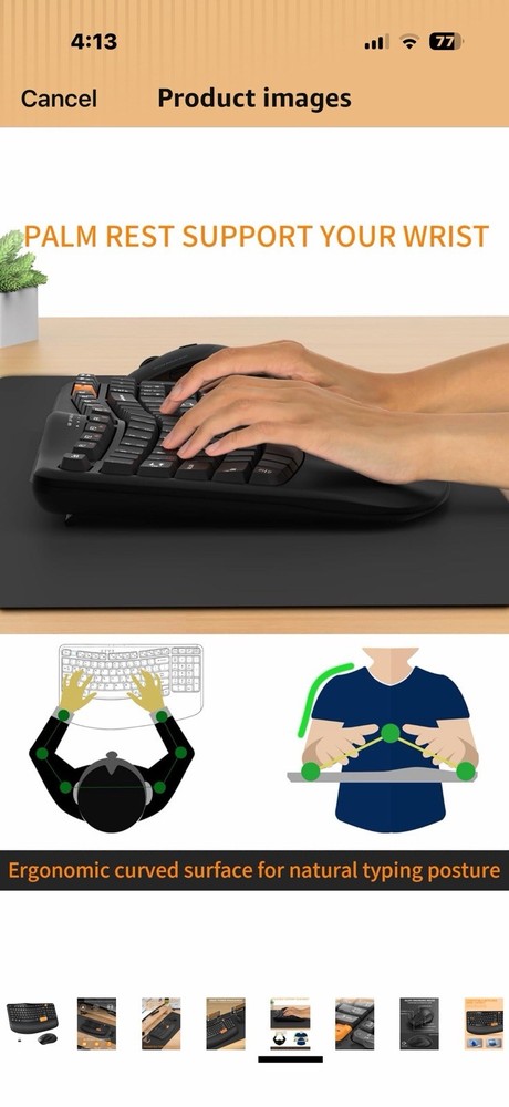 Wireless Keyboard & Mouse Combo 2.4G Ergonomic Spill-Resistant Black
