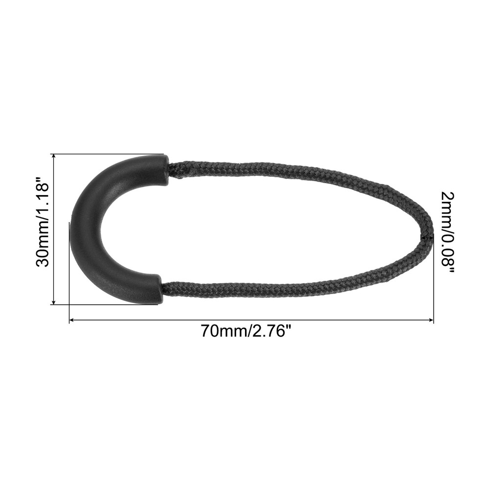 Zipper Pulls Replacement, 15 Pack Extension Cord Handle for Bags, Black