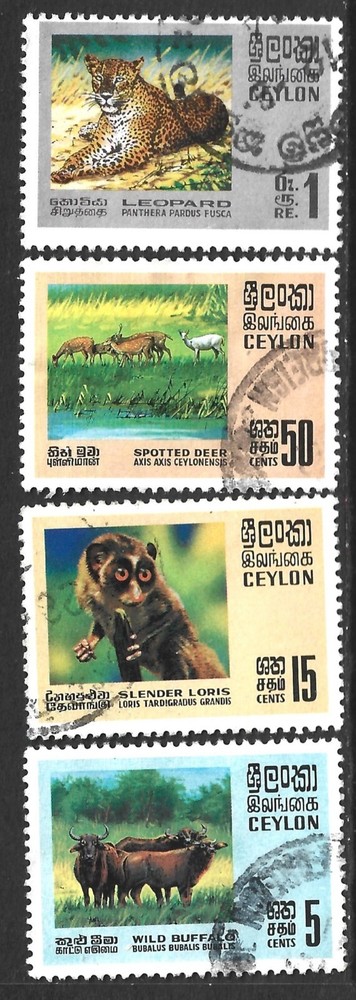 Ceylon, Scott #439-442, Animals, Used