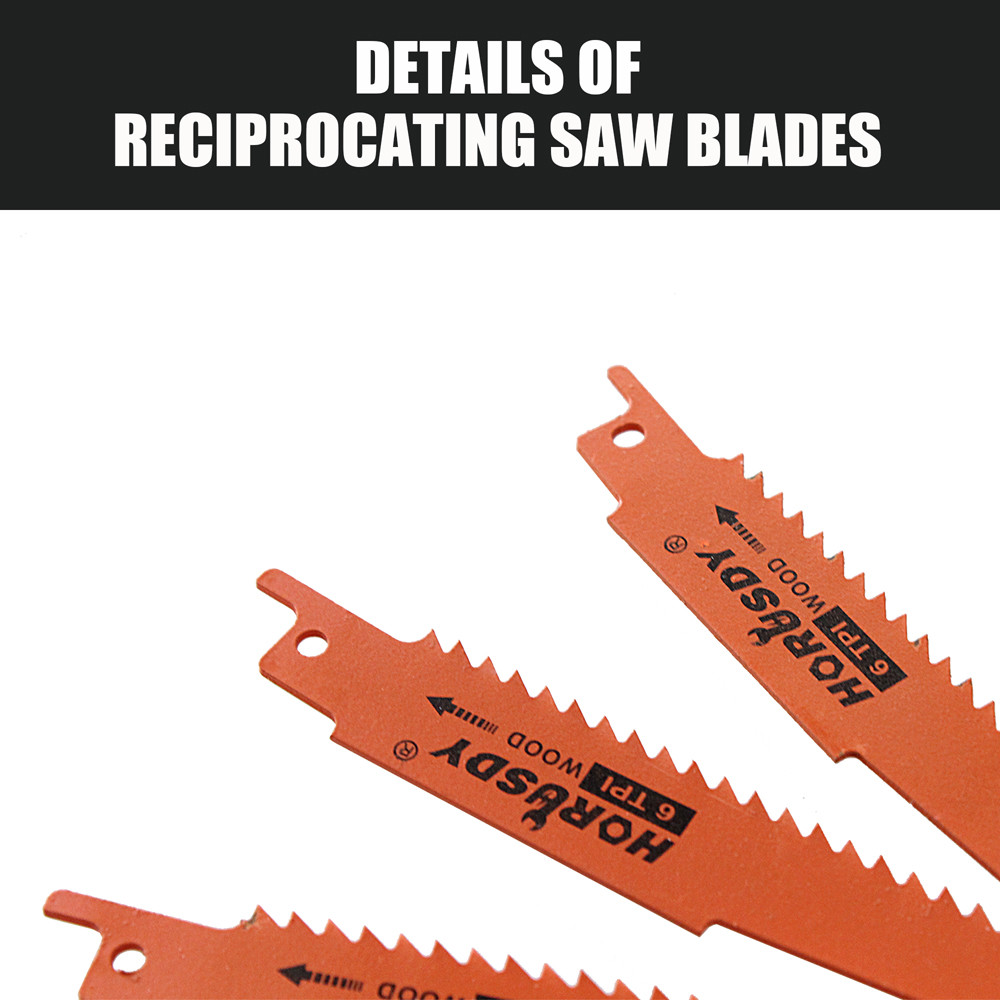 10PC Reciprocating Saw Blades Set Electric Metal Wood Pruning Plastic 1/2"
