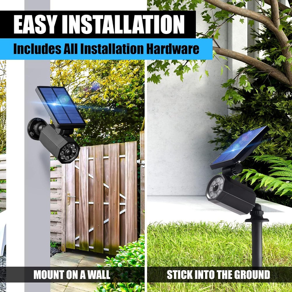 2PC Solar Motion Sensor Light Outdoor Spotlight Solar Landscape Lights for Yard