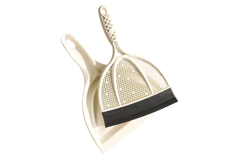 Broombi Silicone Handheld Brush & Dustpan Set - All Smooth Surface White