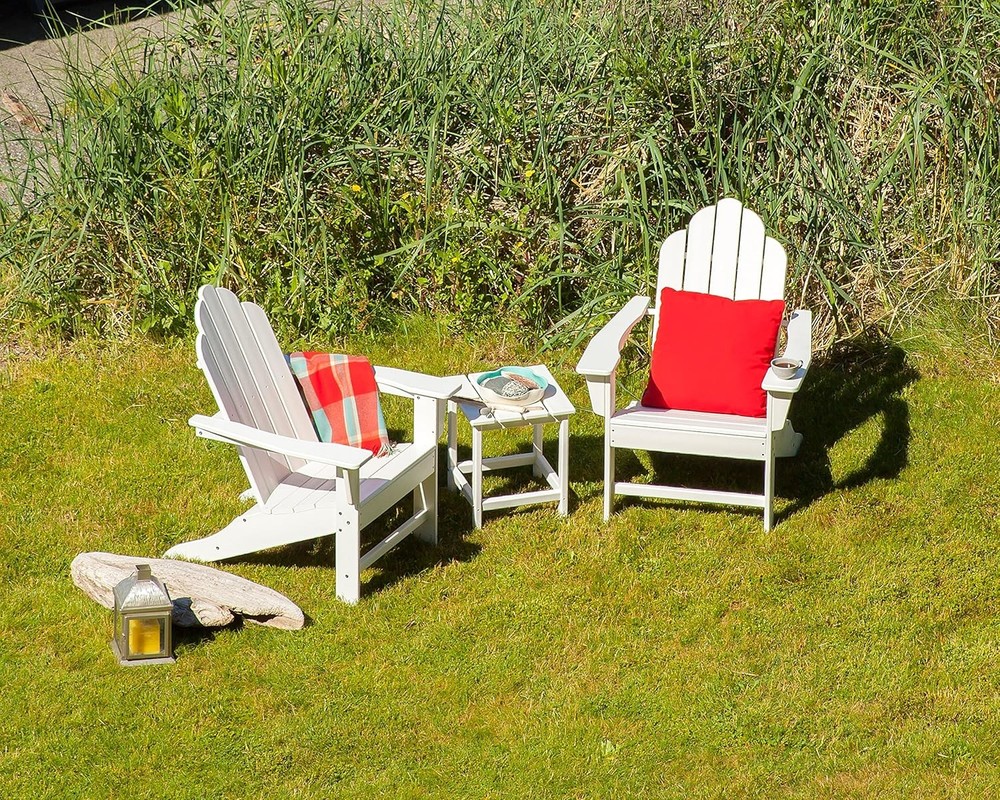 POLYWOOD Long Island 18" Side Table, White