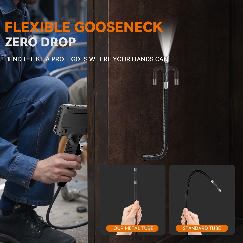 NEW SALE! 2-Way Articulating Borescope Camera w/ Light Endoscope 360° Inspection