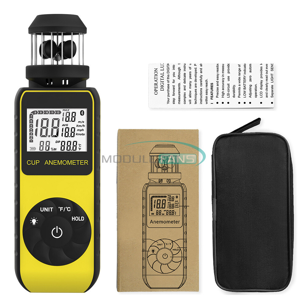 HP-881M Handheld mini Anemometer 360 degree Rotation backlight Dual temperature