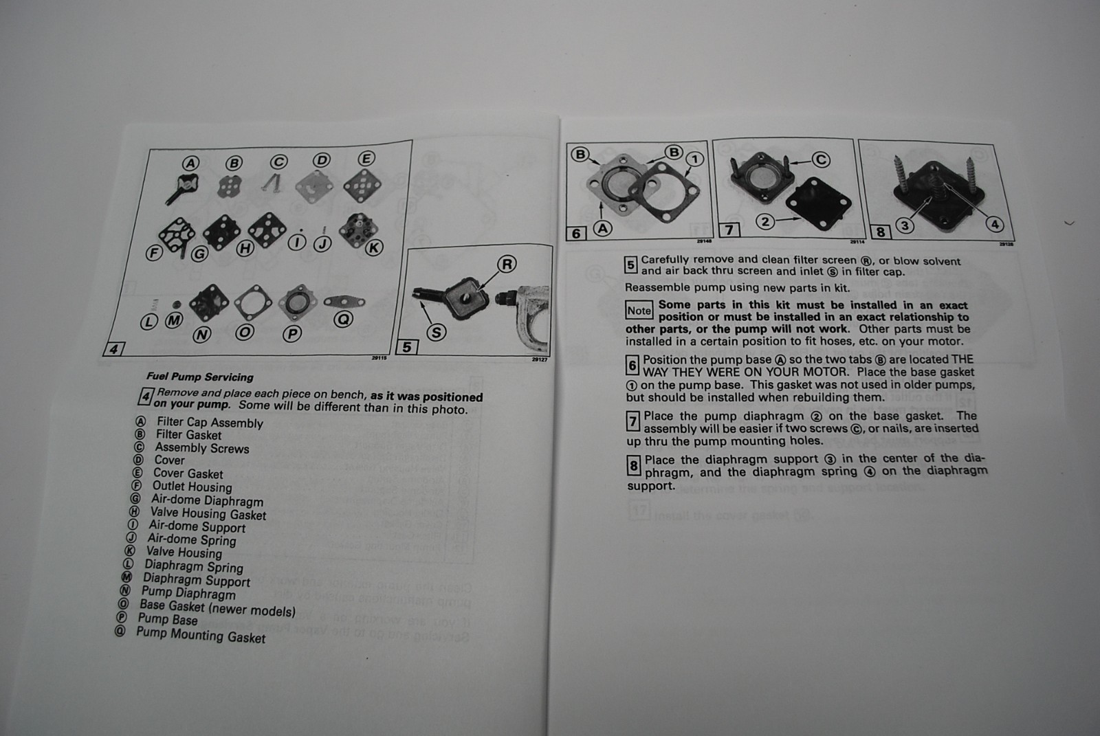 New Johnson Evinrude OEM Outboard Fuel Pump Repair Kit 393088 BRP/OMC