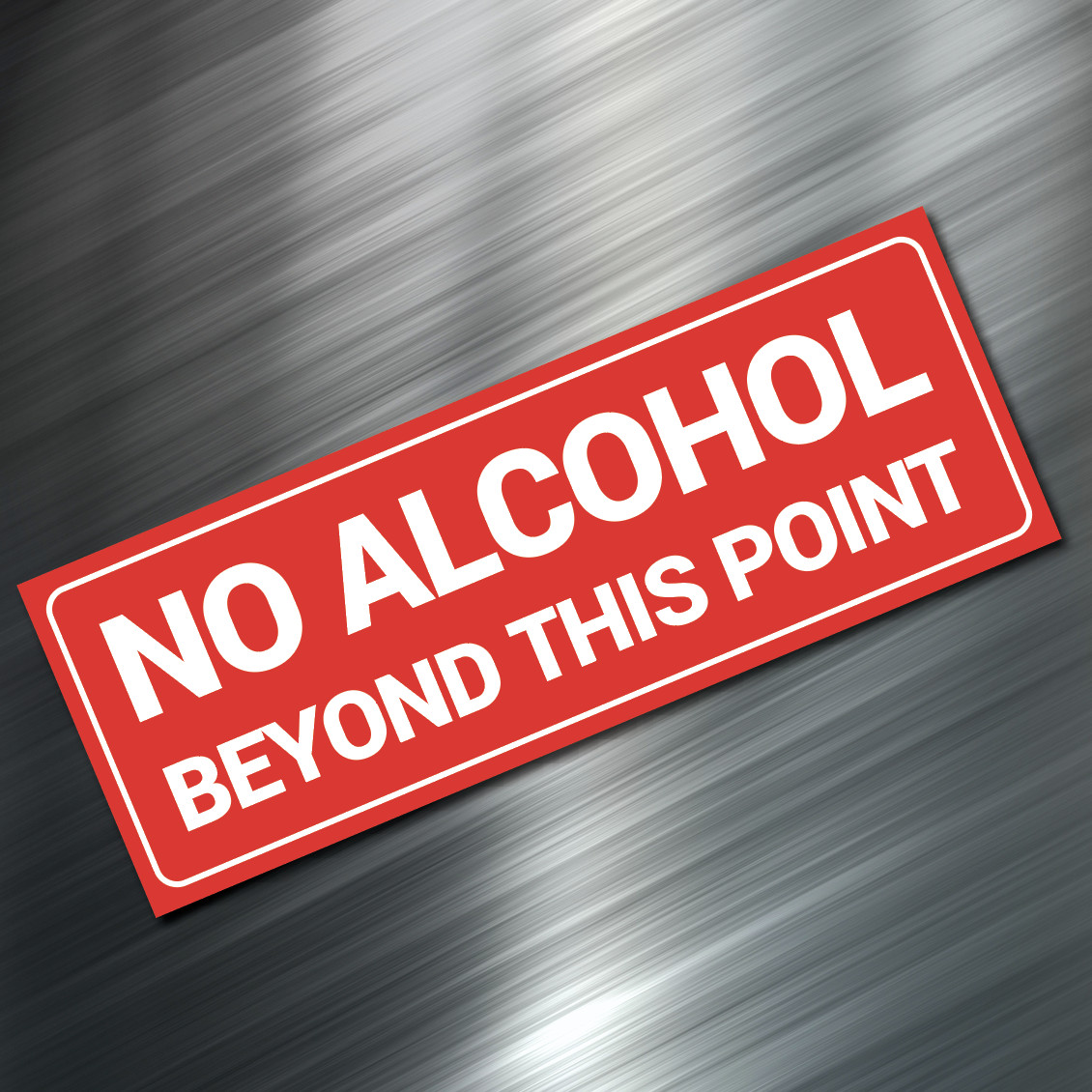 (1) NO ALCOHOL Sign Sticker Business Decal Store 2.25"x6" Window Door Office NEW
