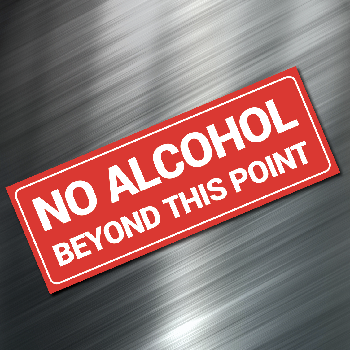 (1) NO ALCOHOL Sign Sticker Business Decal Store 2.25"x6" Window Door Office NEW