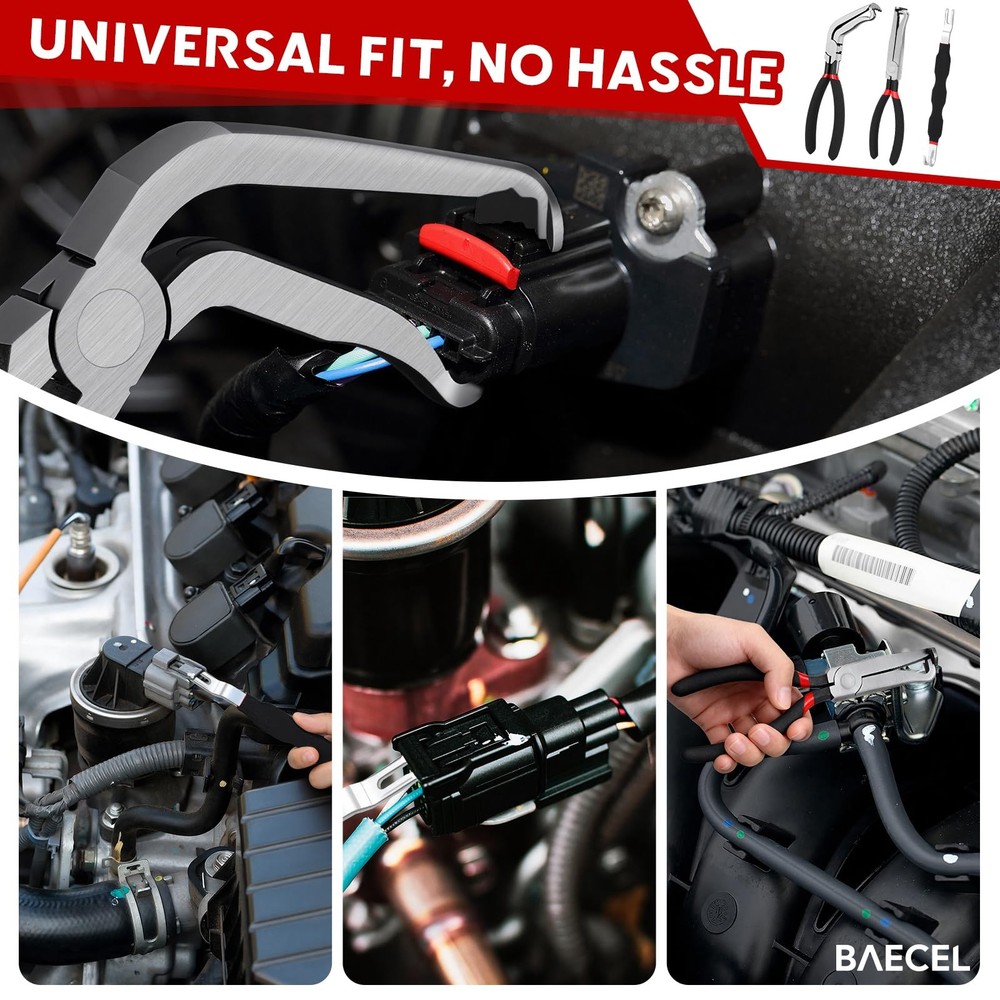 baecel 3 Pack Electrical Disconnect Pliers, Improved Standard, Black 3 Pcs