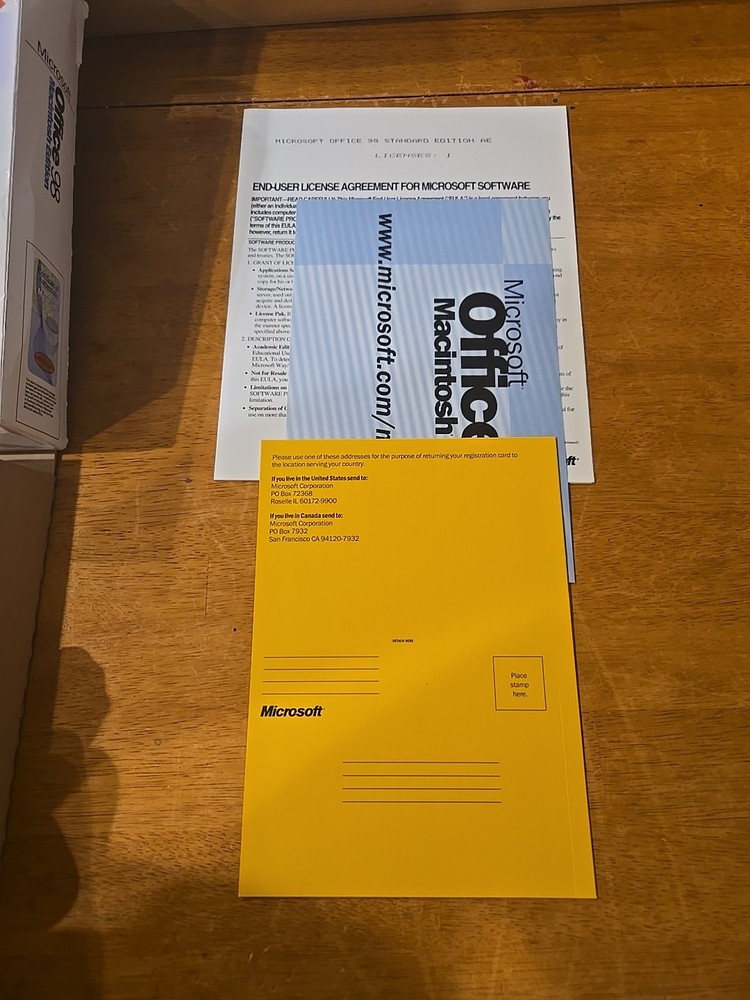 Microsoft Office 98 Macintosh Edition Complete W/Booklets - Untested