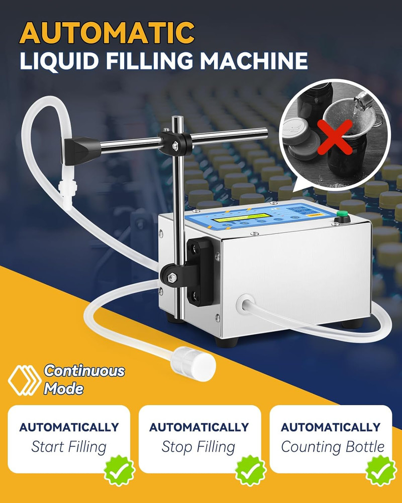Automatic Liquid Filling Machine for Bottles - 1-118 Oz, Digital Control