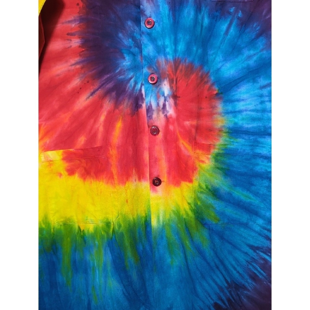 Tie-Dye Colorful Lab Coat THC Laboratory Patch Multicolor Unisex Medium Rainbow