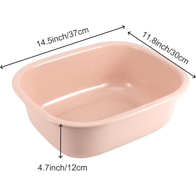 MultiPurpose Plastic Dish Pan Set 6 Packs Rectangular Wash Basin Home Use