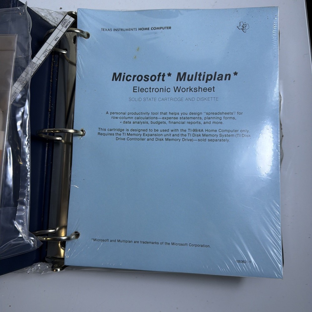 Texas Instruments Home Computer TI Logo II Solid State W/ Microsoft Multiplan