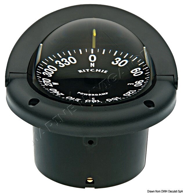 RITCHIE Helmsman 3" 3/4 (94 mm) compass compensators night lighting black