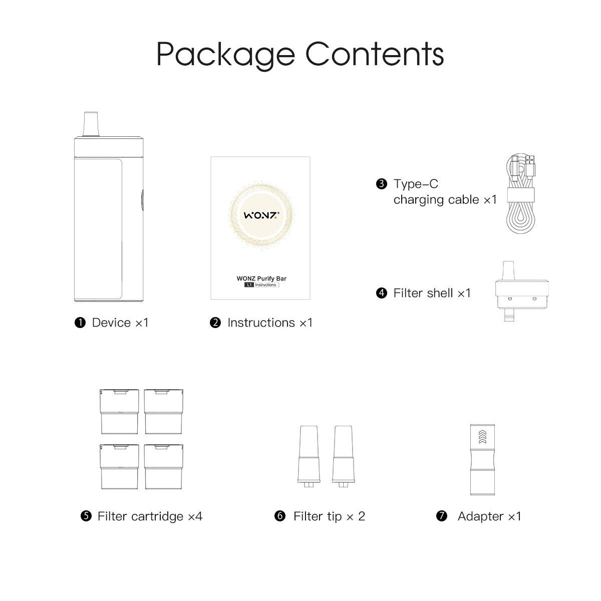 WONZ L1 Tobacco Filter Tip,Cigarette Filter Heated Tobacco Device Filter Out Tar