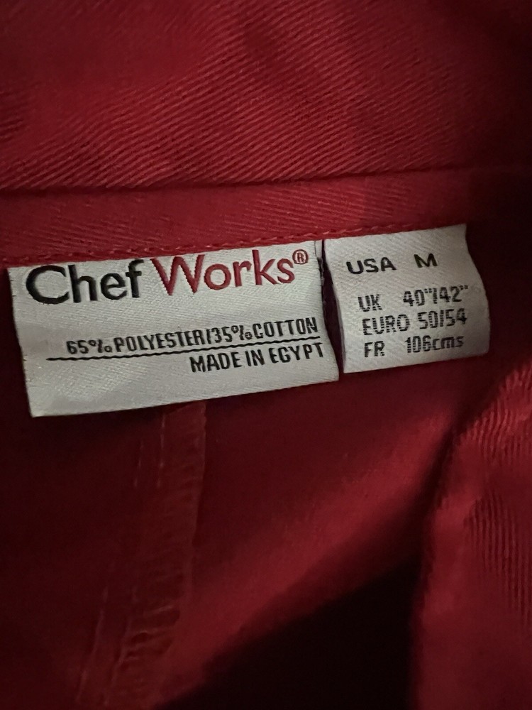 Uncommon Threads Chef Coat Size Medium Double-breasted Long Sleeve Red