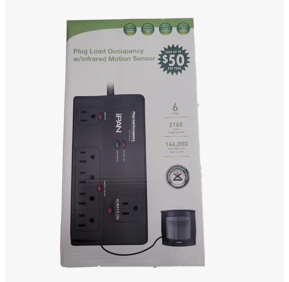 IPAN Surge Protector Plug Load Occupancy with Infrared Motion Sensor SPI601P600