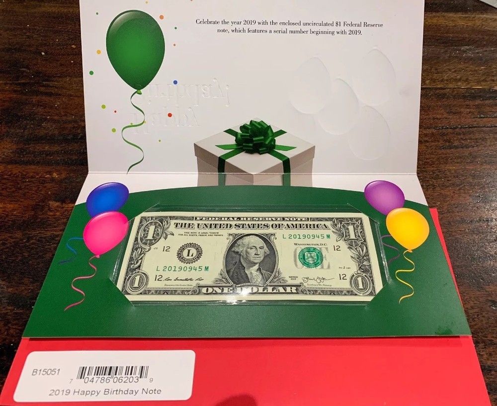 2019 $1 Happy Birthday Currency Note / Bill Set