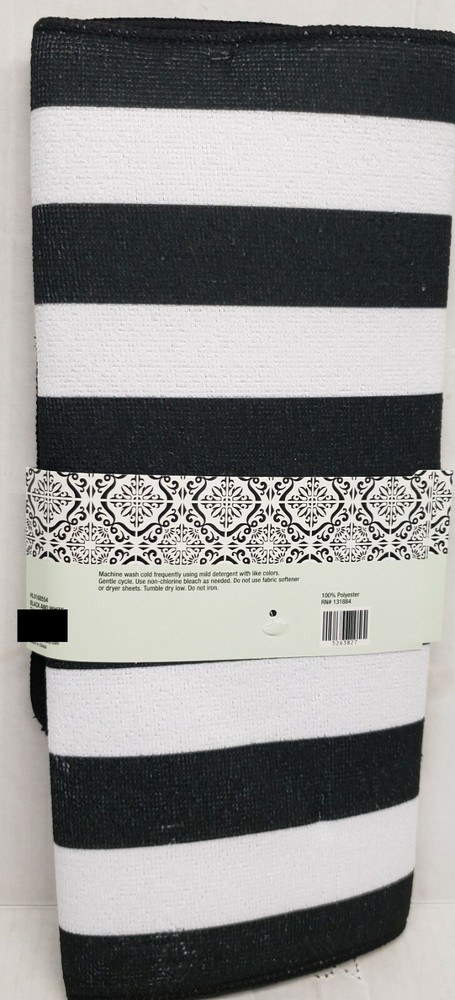 Kitchen Microfiber Drying Mat (15" x 20") BLACK & WHITE STRIPES, MI