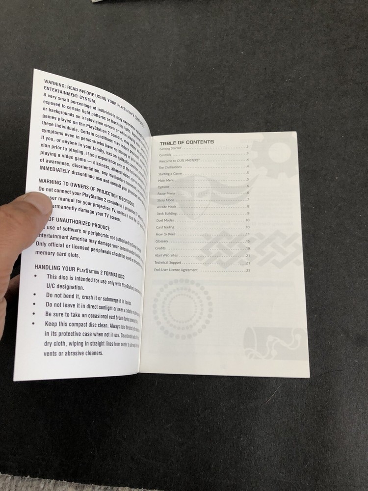 duel masters ps2 Manual Only