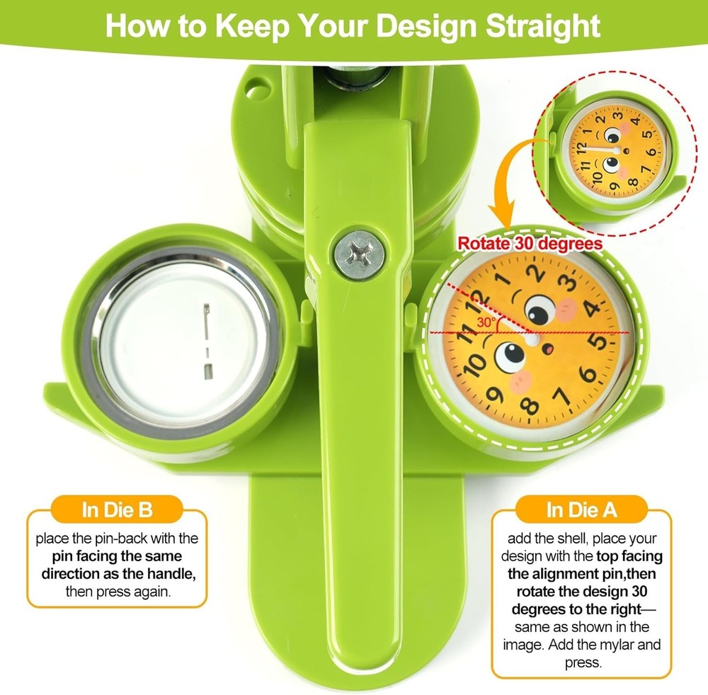 Button Maker Machine 58mm 2.25 in Installation-Free, DIY Button Pin Maker Mac...