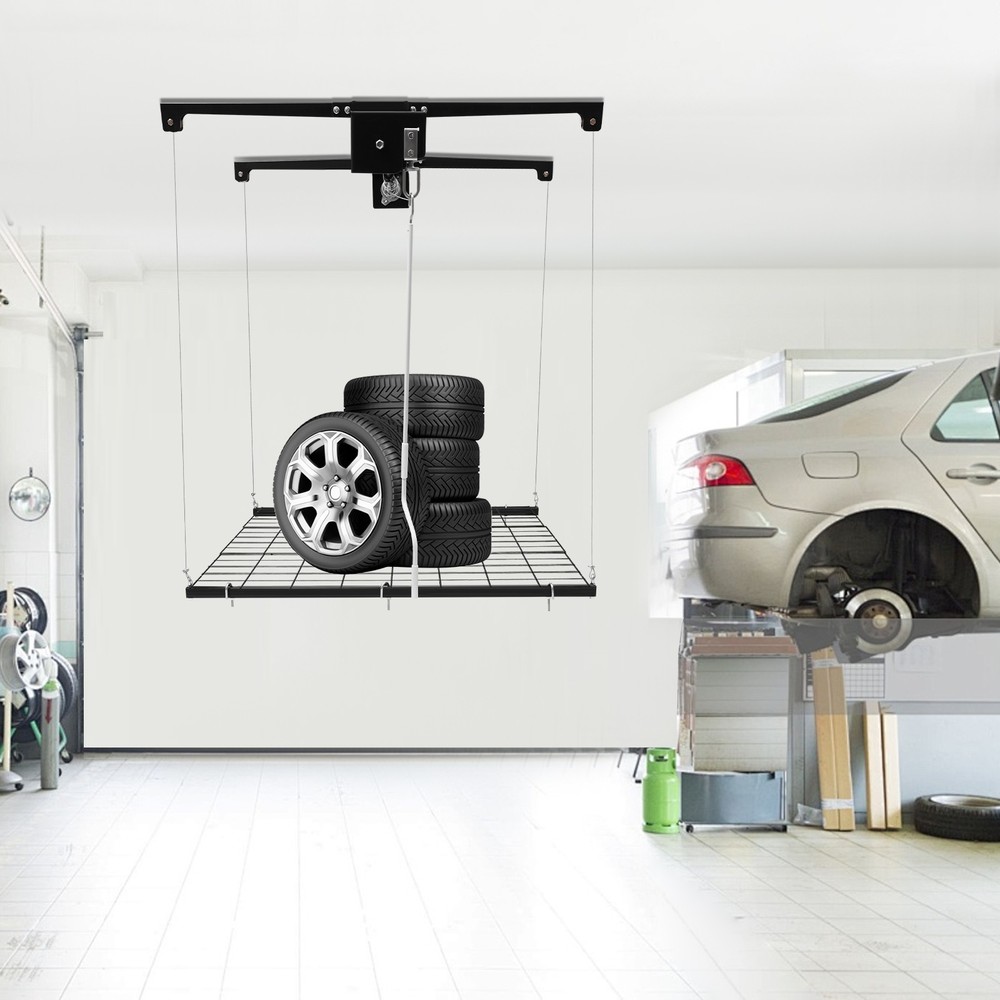 Overhead Garage Lifting Storage Rack, Garage Storage Rack, Adjustable Height Gar