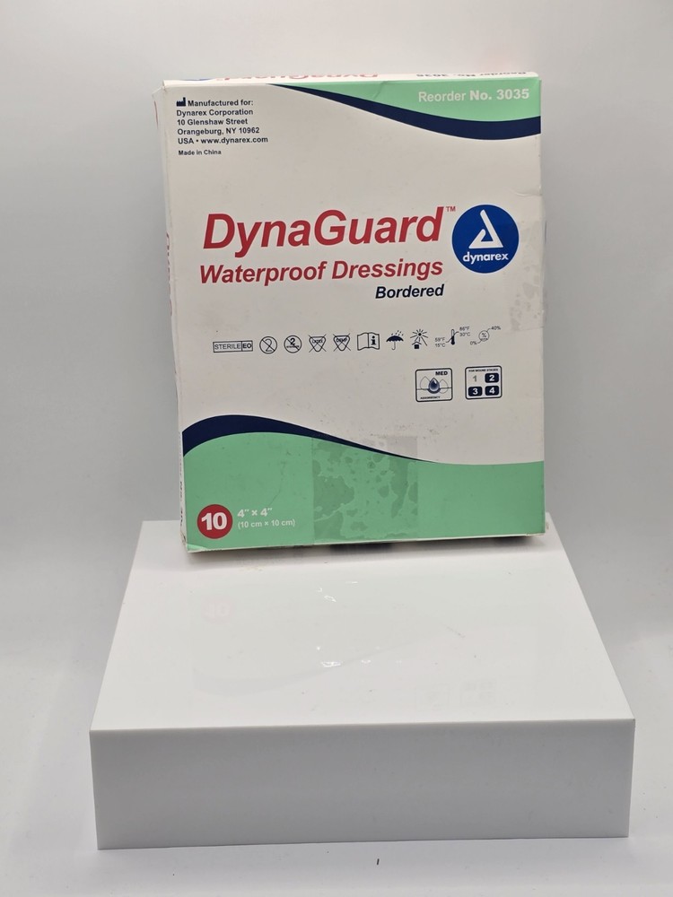 Dynarex Dynaguard Waterproof Composite Dressing, 4 x 4", 10 Count