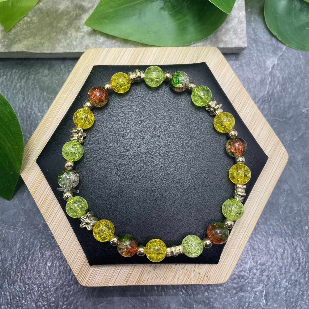 Handmade Bead Beaded Stackable 7.5” Plus Stretch Bracelet New Free Ship C1511