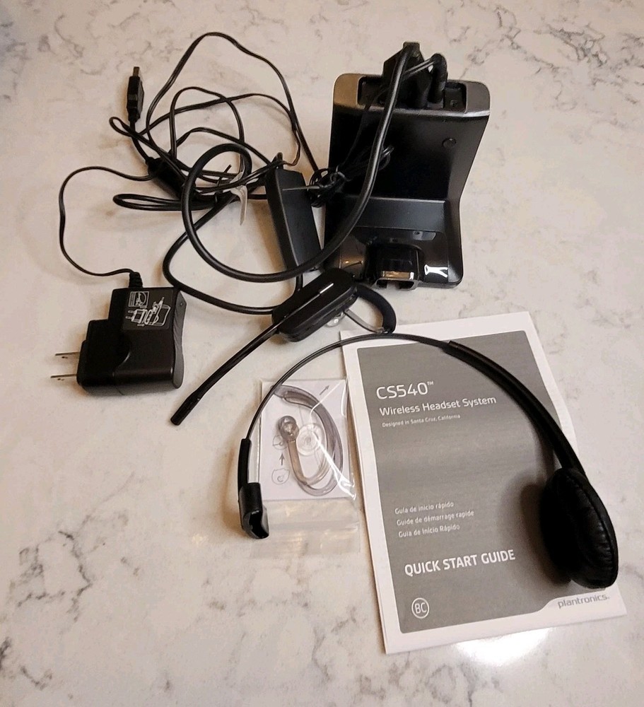 Plantronics CS540 Wireless Office Headset System w/ Base & Accessories – Tested