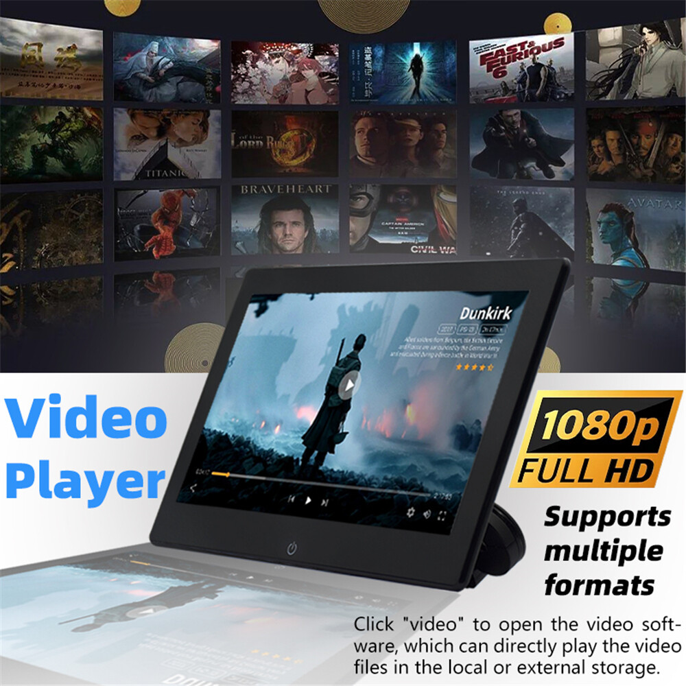 10.1in Touch Screen Android 12 Car Headrest Rear Seat TV Monitor WIFI Bluetooth