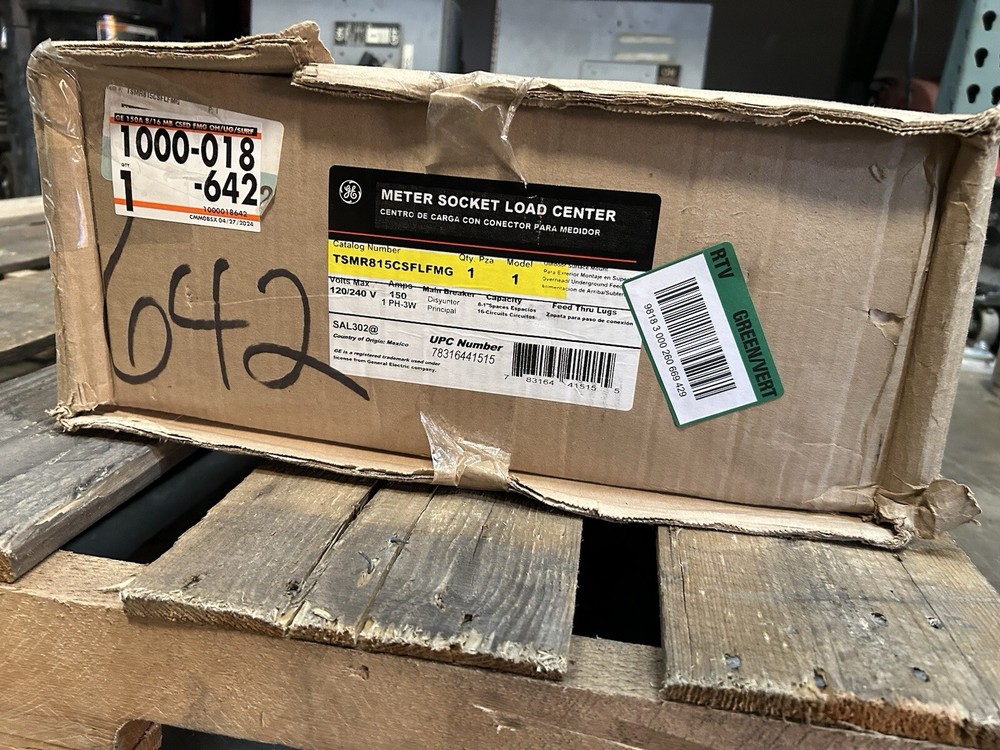 GE TSMR815CSFLFMG Outdoor Ringless Main Breaker Meter Socket 150A 8 Space