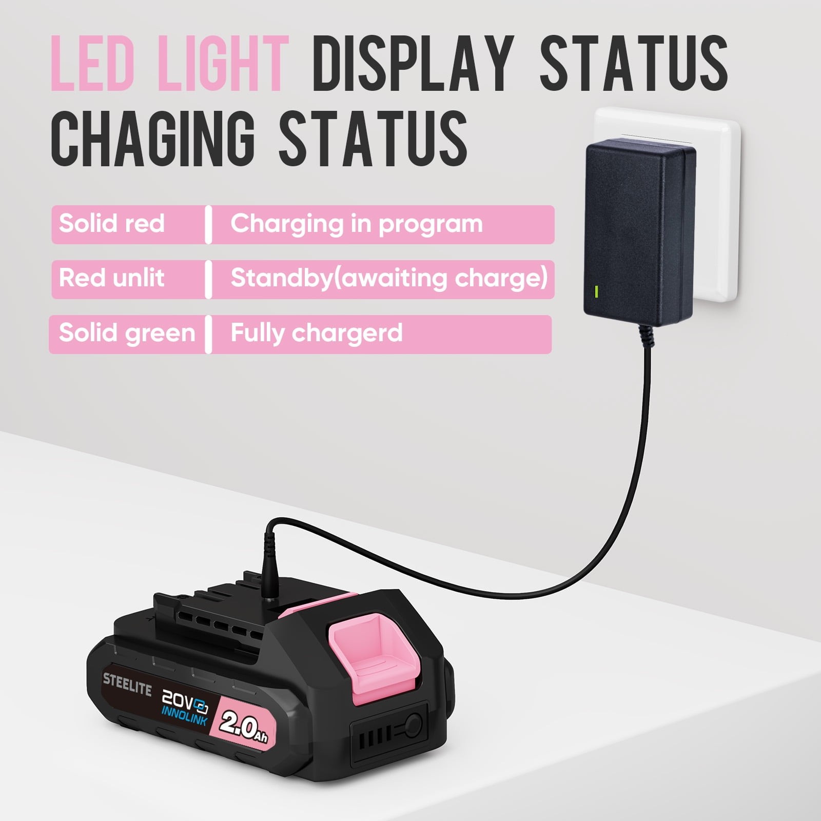 Steelite Electric Cordless Leaf Blower 150 MPH/600 CFM 6 Speed w/ 2.0Ah Battery