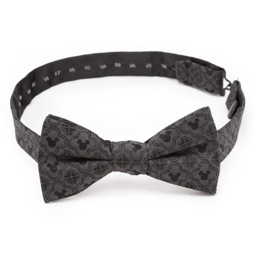 Disney Mickey Mouse Pattern Black Bow Tie