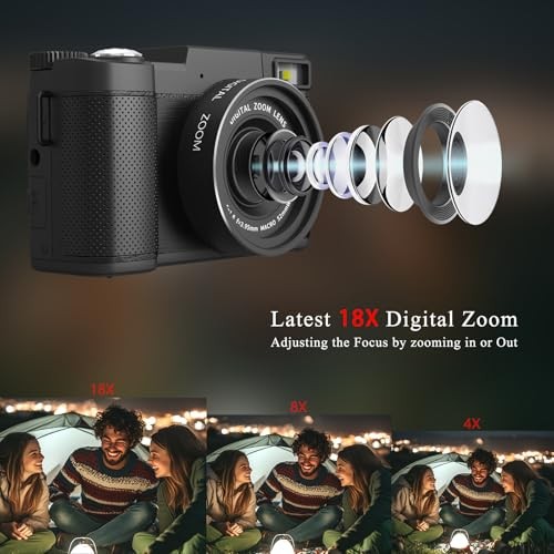 5K Digital Camera for Photography 64MP Auto-Focus Vlogging Camera for 5KCamera
