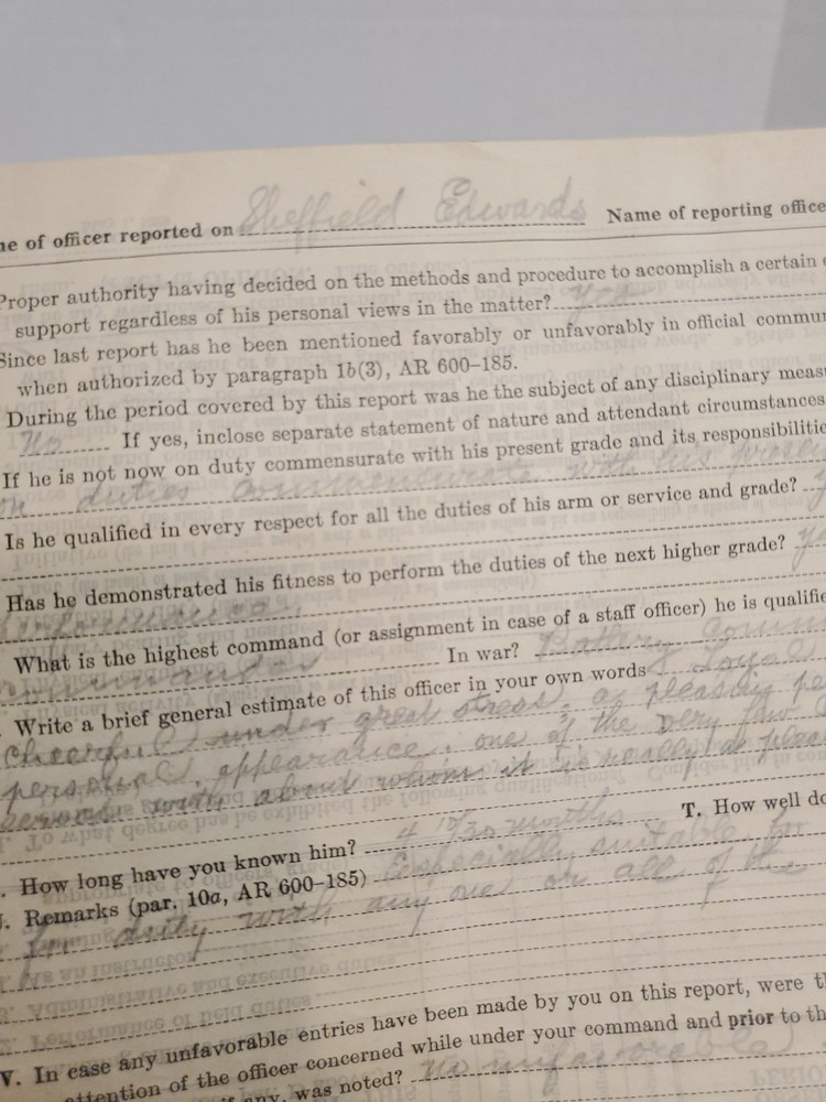 1933 Sheffield Edwards CCC Archive: Signed Docs, Reports & Discharges - CIA Dir