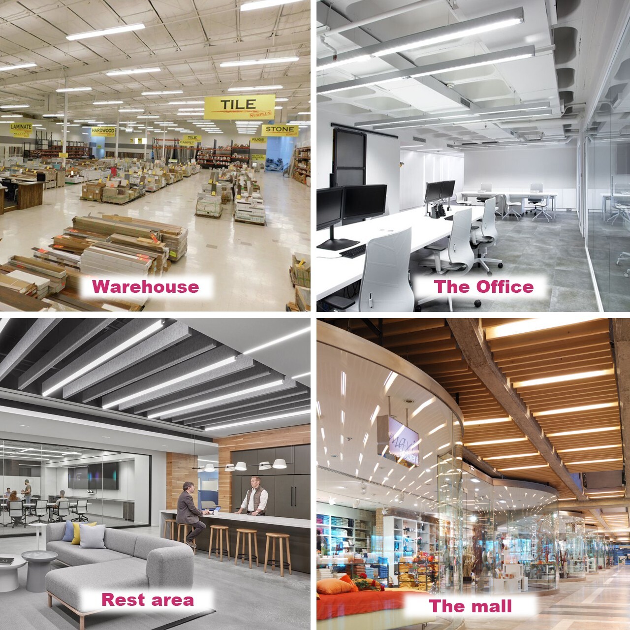 12 Pack 4FT 60W LED Linkable Shop Ceiling Light Super Bright Daylight 6000K