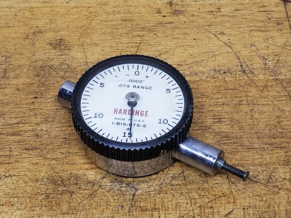 Hardinge 1-B15-075-5 Dial Indicator .075 Range .0005" Etchings USA